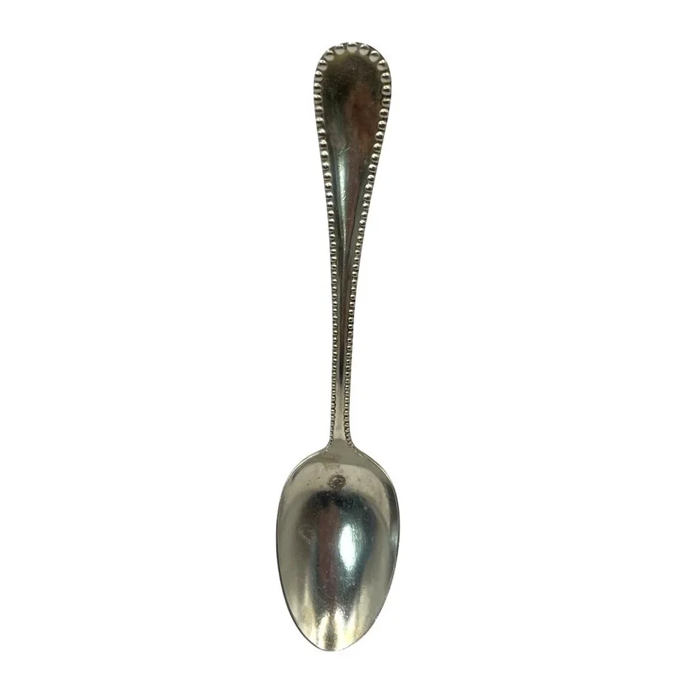 Antique Wm A Rogers Silverplate Teaspoon With Beaded Edge 6